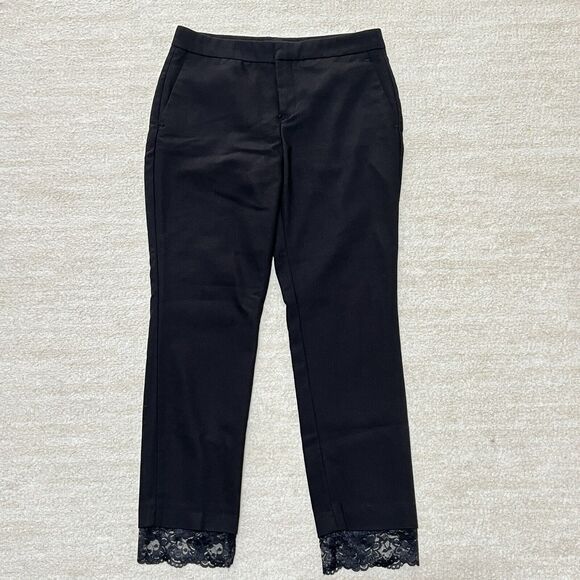 Zara Pants - Zara Basic Womens Black Pants Trousers With Lace Hem Size Small Academia